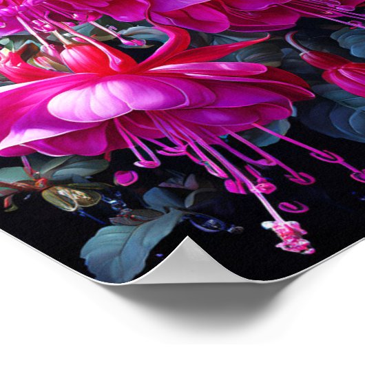 Fuchsia waterverf Poster (Hoek)