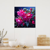 fuchsia waterverf Poster (Keuken)