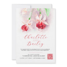 Fuchsia waterverf rood roze kunst bruiloft foto