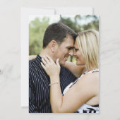 Fuchsia waterverf rood roze kunst bruiloft foto kaart (Achterkant)