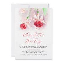 Fuchsia waterverf rood roze kunst bruiloft