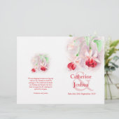Fuchsia waterverf roze bruiloft programma (Staand voorkant)