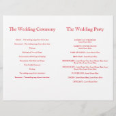 Fuchsia waterverf roze bruiloft programma (Achterkant)