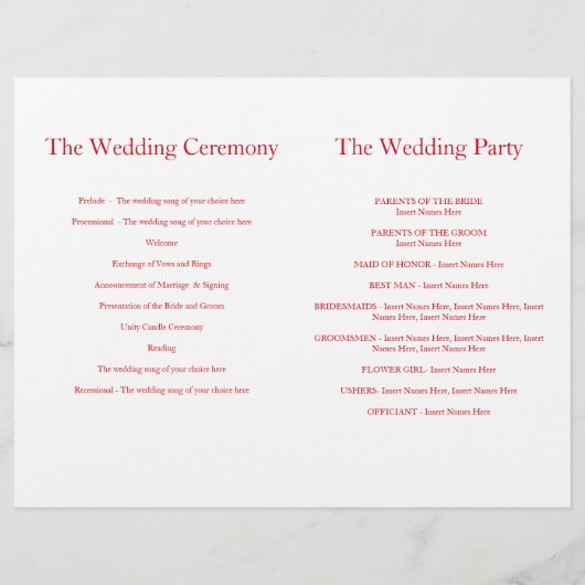 Fuchsia waterverf roze bruiloft programma (Achterkant)