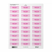 Fuchsia Waterverf Slingerlichten Etiket (Full Sheet)