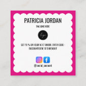 Fuchsia Wave Order Bedankt LOGO Social Icon Vierkante Visitekaartje (Achterkant)