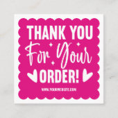 Fuchsia Wave Order Bedankt LOGO Social Icon Vierkante Visitekaartje (Voorkant)