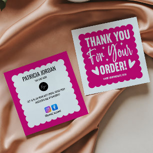 Fuchsia Wave Order Bedankt LOGO Social Icon Vierkante Visitekaartje
