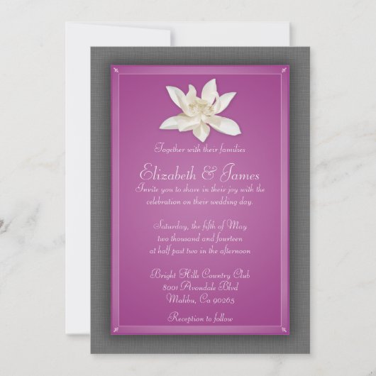 Fuchsia Wedding Invitations Kaart (Voorkant)