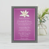 Fuchsia Wedding Invitations Kaart (Staand voorkant)