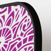 Fuchsia & White Abstract Floral Tropisch Hawaiian Pickleball Paddle (Links Detail)