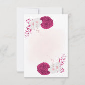 fuchsia white bloemen botanische bruiloft bedankkaart (Achterkant)