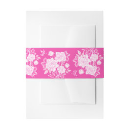 Fuchsia White Chinoiserie Grandmillenial Wedding Uitnodigingen Wikkel