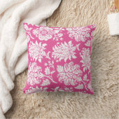 Fuchsia & White Damask Pillow Kussen (Deken)