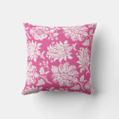 Fuchsia & White Damask Pillow Kussen (Achterkant)