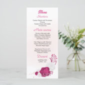 fuchsia & white floral bruiloft menu (Staand voorkant)