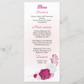 fuchsia & white floral bruiloft menu (Voorkant)