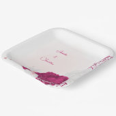 fuchsia & white floral bruiloft papieren bordje (Gebogen)