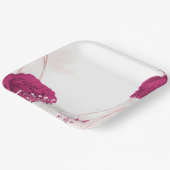 fuchsia & white floral bruiloft papieren bordje (Gebogen)