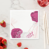 fuchsia & white floral bruiloft servet (Insitu)