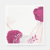 fuchsia & white floral bruiloft servet (Voorkant)