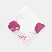 fuchsia & white floral bruiloft servet (Hoek)
