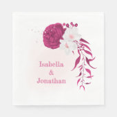 fuchsia & witte bloem bruiloft servet (Voorkant)