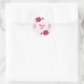 Fuchsia & witte bloemen dank u ronde sticker (Tas)