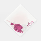 fuchsia & witte bloemige bruiloft servet (Hoek)