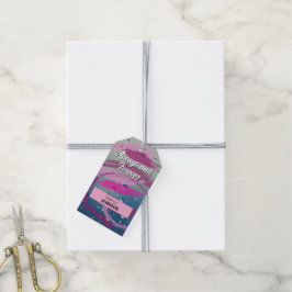 Fuchsia & Zacht Roze Kwaststreek Altijd en Voor al Cadeaulabel