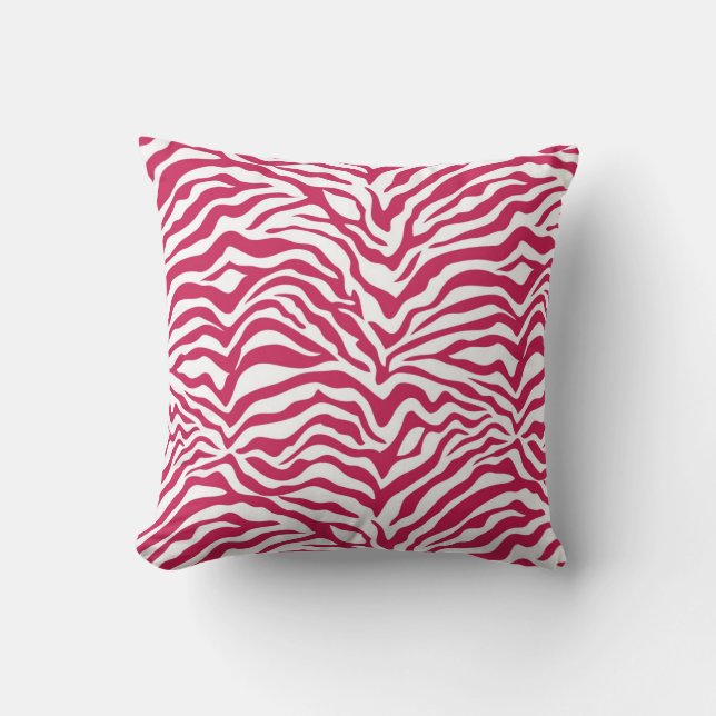 Fuchsia Zebra Stripe Kussen (Voorkant)