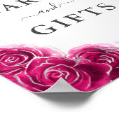 Fuchsia Zilveren Kaarten en geschenken Tafelblad P Poster (Hoek)