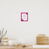 Fuchsia Zilveren Kaarten en geschenken Tafelblad P Poster (Keuken)