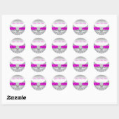 Fuchsia Zilveren Kant Diamant Boog Stickers (Vel)