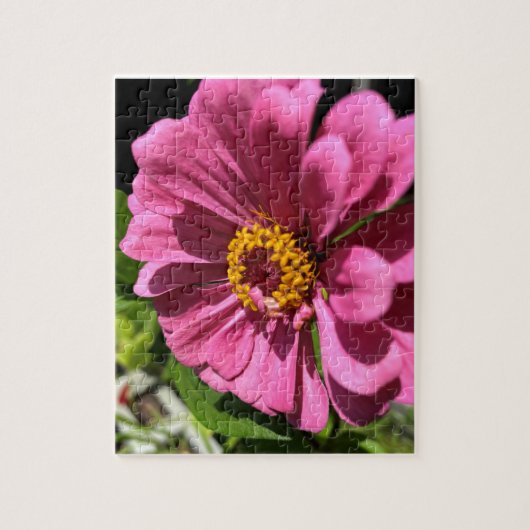 Fuchsia Zinnia Flower Close-up Legpuzzel (Verticaal)