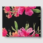 Fuchsia | Zwart bloemig Afstuderen Gastenboek (Achterkant)