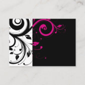 Fuchsia Zwart Swirl Wishing Well Bruiloft Kaart (Achterkant)