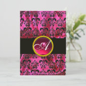 FUCHSIA ZWARTE DAMASK RUBY MONOGRAM, wit Kaart (Staand voorkant)
