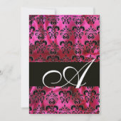 FUCHSIA ZWARTE DAMASKMONOGRAM, Goud Kaart (Voorkant)