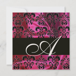 FUCHSIA ZWARTE DAMASKMONOGRAM, Goud Metaal Kaart