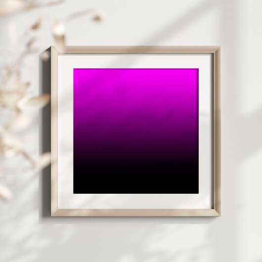 Fuchsia Zwarte Ombre Poster