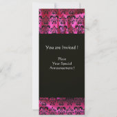 FUCHSIA ZWARTE ZIJDE DAMAST MONOGRAAM ,Goud Kaart (Achterkant)