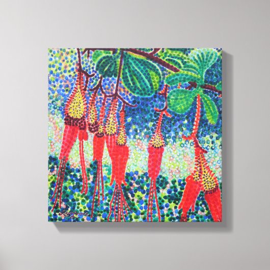 Fuchsiaflower kruisbessen uitgerekt canvas afdrukk (Voorkant)