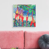 Fuchsiaflower kruisbessen uitgerekt canvas afdrukk (Insitu (Woonkamer))