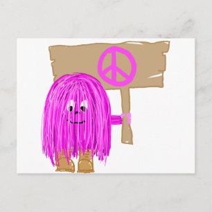 Fuchsiakleurig Vrede Briefkaart