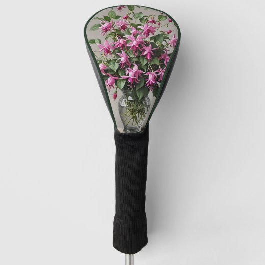Fuchsias bloemen in vaas golfheadcover (Voorkant)