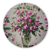 Fuchsias bloemen in vaas keramische knop (Voorkant)