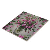 Fuchsias bloemen in vaas tegeltje (Zijkant)