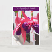 Fuchsias Zoon En Echtgenote Gepersonaliseerde verj Kaart (Voorkant)