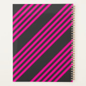 Fuchsie en houtskool met vijf strepen planner (Achterkant)